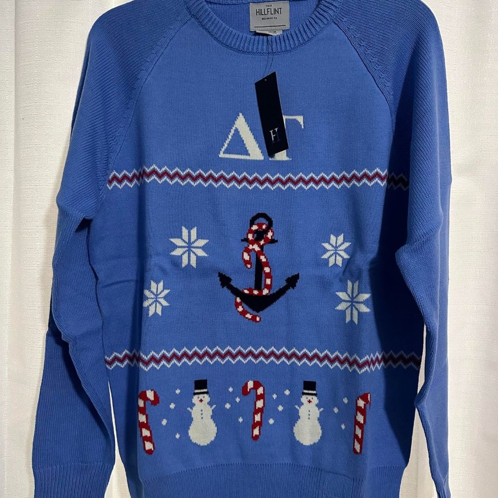 Hillflint NWT women's medium Delta Gamma Sorority "holiday" christmas sweater